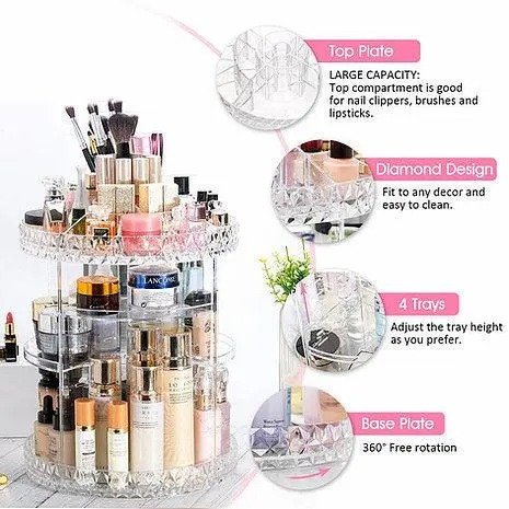 *360 Rotation Diamond Makeup Organizer*

Discount On Quantity