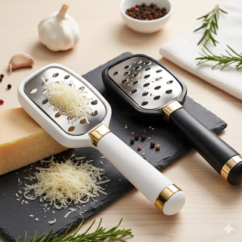 Luxury Stainless Steel Hand Grater with Ergonomic Handle – Premium Kitchen Tool (Random Color)